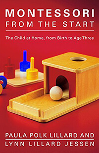 Red book cover with photograph of wooden Montessori teaching tools