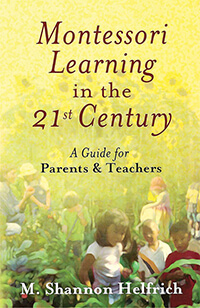 Book cover with photo of young children playing within a garden with a yellow gradient overlay